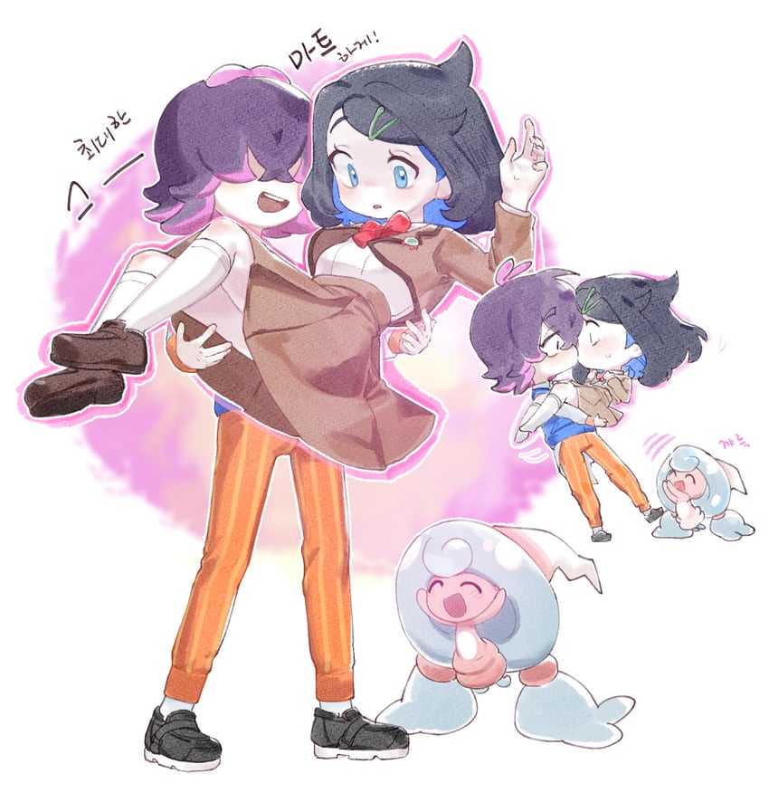 liko, dot, and hattrem (pokemon and 1 more) drawn by himit