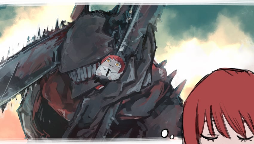 makima and chainsaw devil (chainsaw man) drawn by nakano_(2_mannaka)