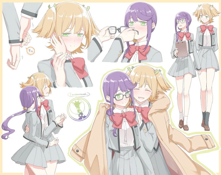 daiba nana, hoshimi junna, and giraffe (shoujo kageki revue starlight) drawn by sakuraba_yuuki