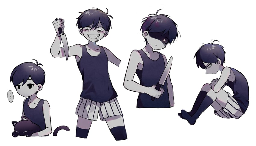 omori and mewo (omori) drawn by fuji_den_fujiko