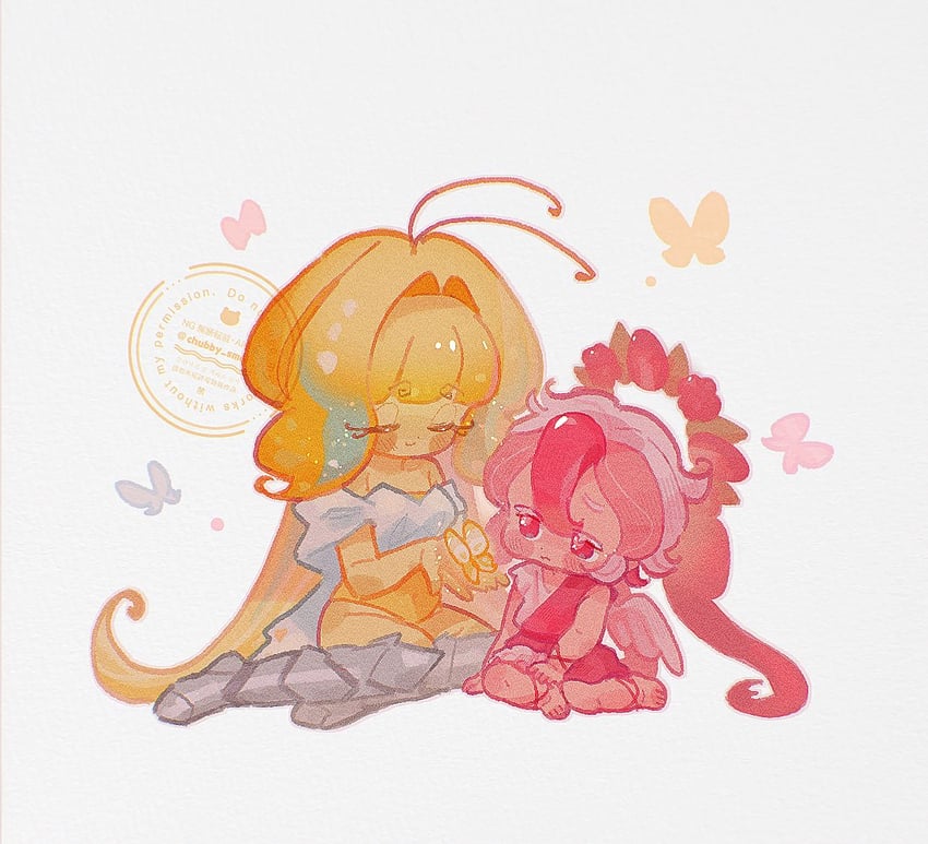 sugarfly cookie and pavlova cookie (cookie run and 1 more) drawn by ishrkut