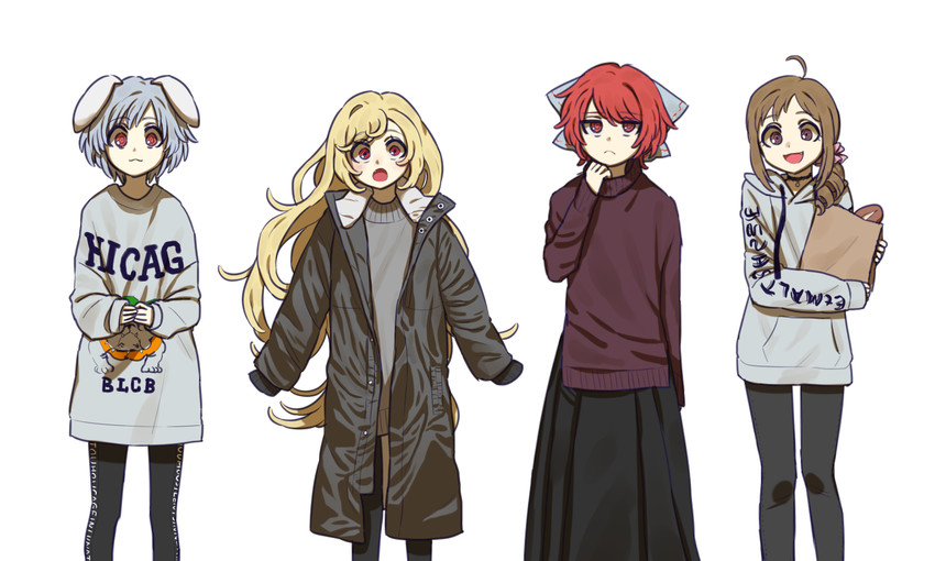 clownpiece, sekibanki, nishida satono, and reisen (touhou) drawn by alien_(psr992)