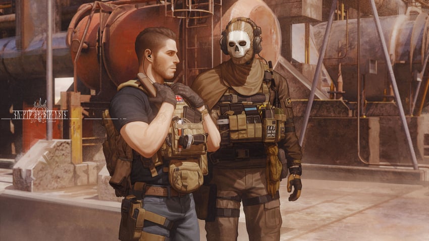 ghost and soap (call of duty and 1 more) drawn by ulfr_larynsson