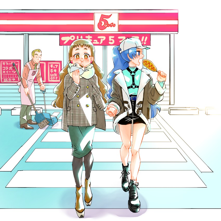 tategami aoi, arisugawa himari, and bunbee (precure and 3 more) drawn by ton_(ton39342104)