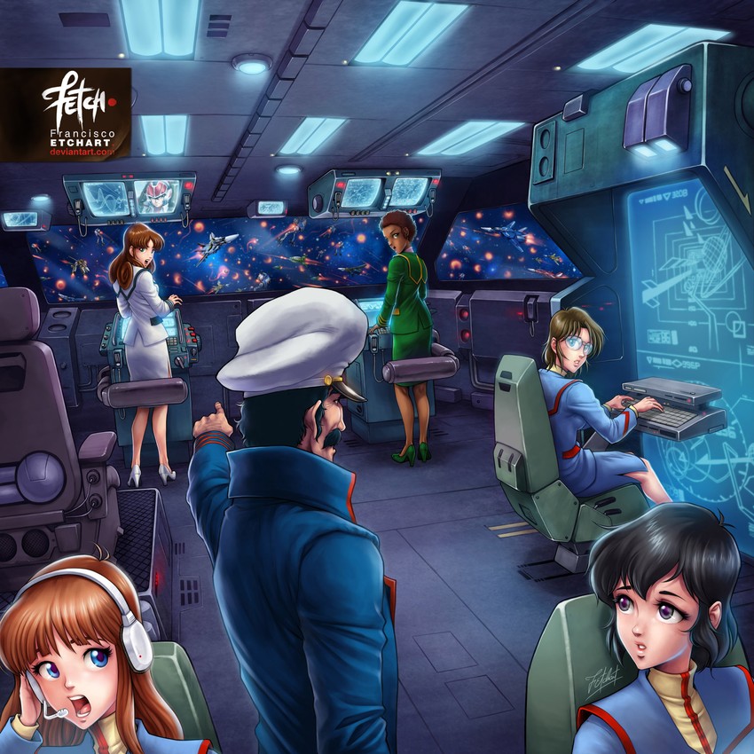 vf-1, sdf-1, ichijou hikaru, hayase misa, vf-1j, and 8 more (macross and 2 more) drawn by franciscoetchart
