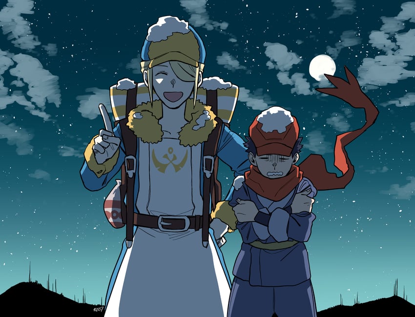 volo and rei (pokemon and 1 more) drawn by yc157_ar