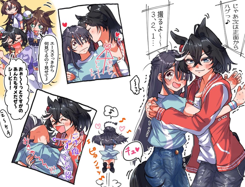 trainer, sirius symboli, mr. c.b., katsuragi ace, female trainer, and 1 more (umamusume) drawn by mika_(knntw66)