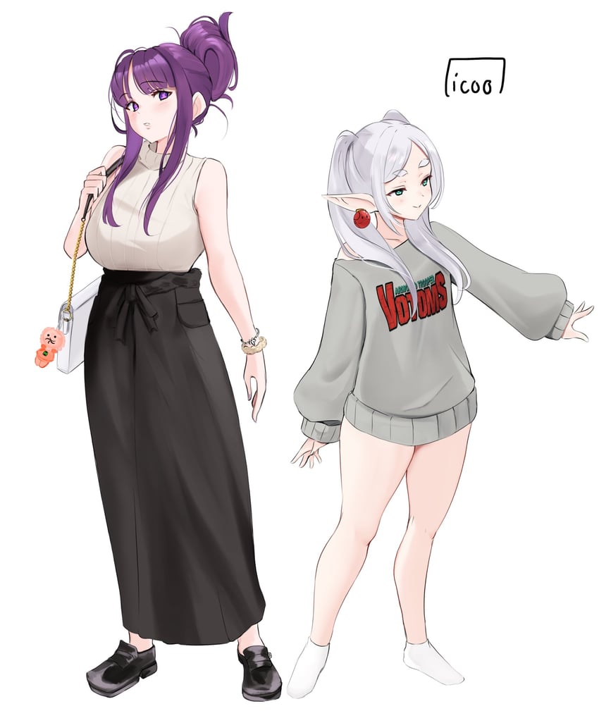 frieren, fern, haro, and hots (gundam and 3 more) drawn by icoo