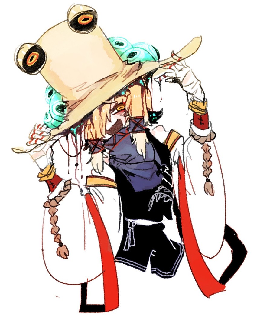 moriya suwako and pyonta (touhou) drawn by nyong_nyong