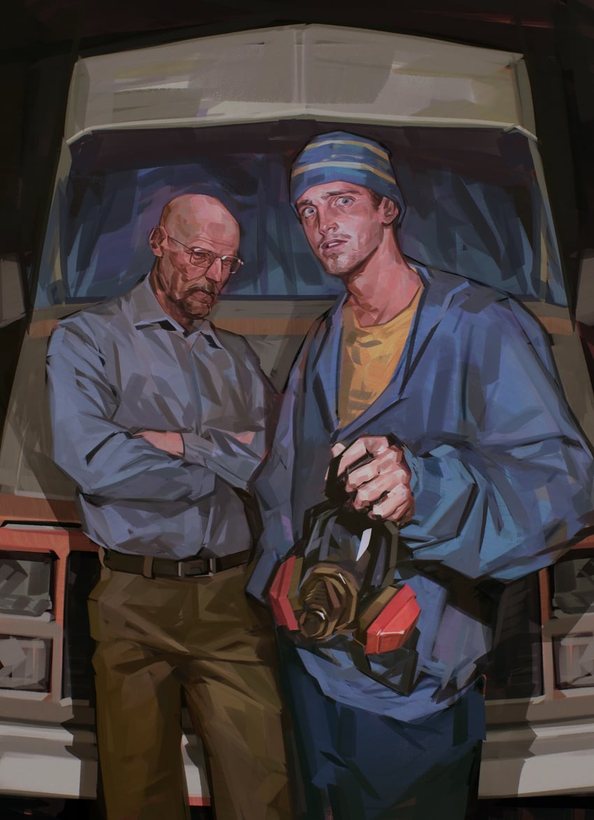 walter white and jesse pinkman (breaking bad) drawn by sunnnliwx