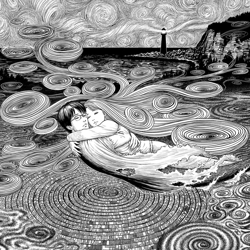 goshima kirie and saito shuichi (uzumaki) drawn by itou_junji