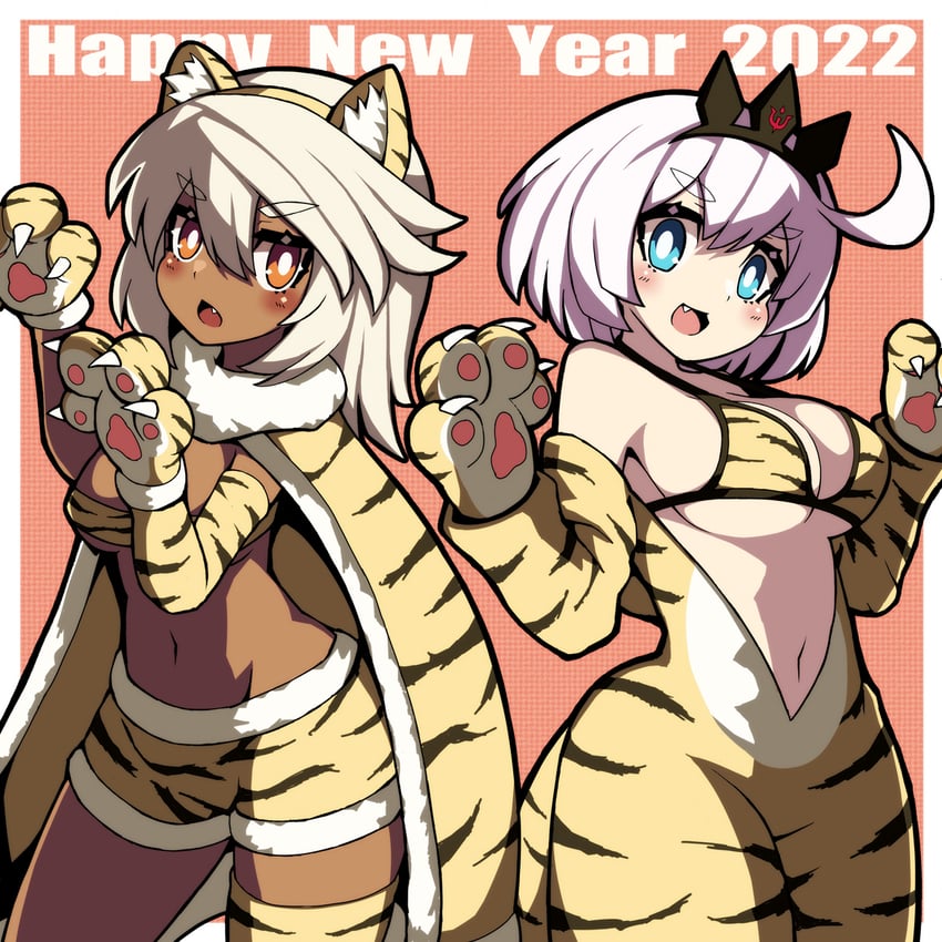 ramlethal valentine and elphelt valentine (guilty gear) drawn by yomura_(yohann48)