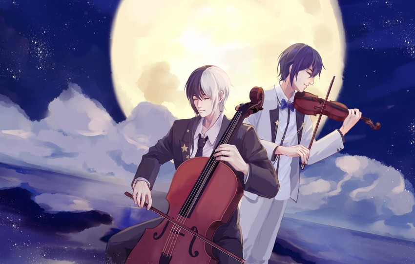 zhiyu moke and yuezheng longya (vocaloid and 1 more) drawn by alfred_(bjyayl)