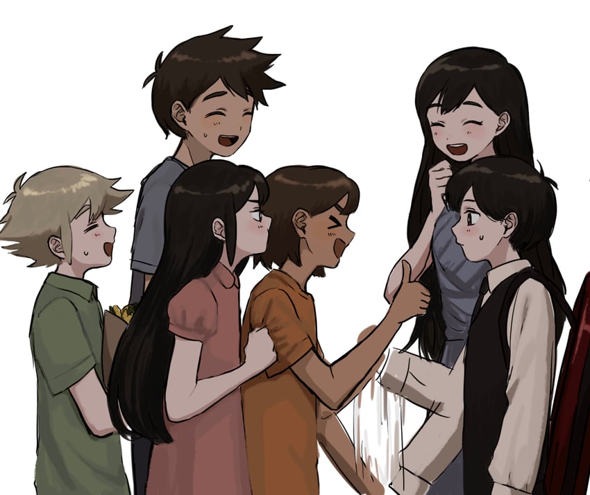 sunny, basil, aubrey, mari, and hero (omori) drawn by renshu_usodayo