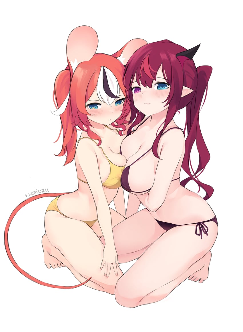 hakos baelz and irys (hololive and 1 more) drawn by namiorii