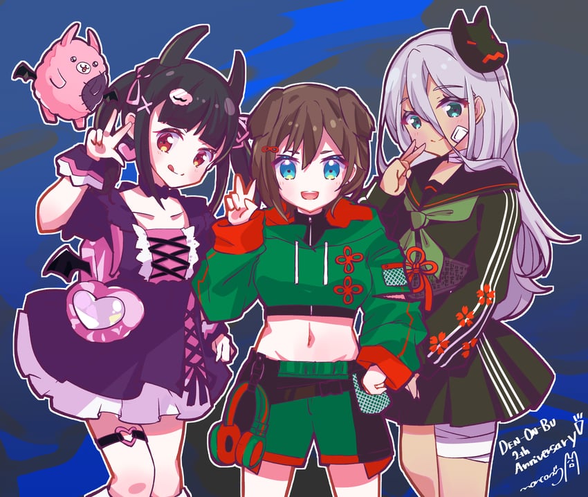reml, ogami matoi, pomemori, and abeno-shakuji-maya (denonbu) drawn by nonkomu_(furiten5553)