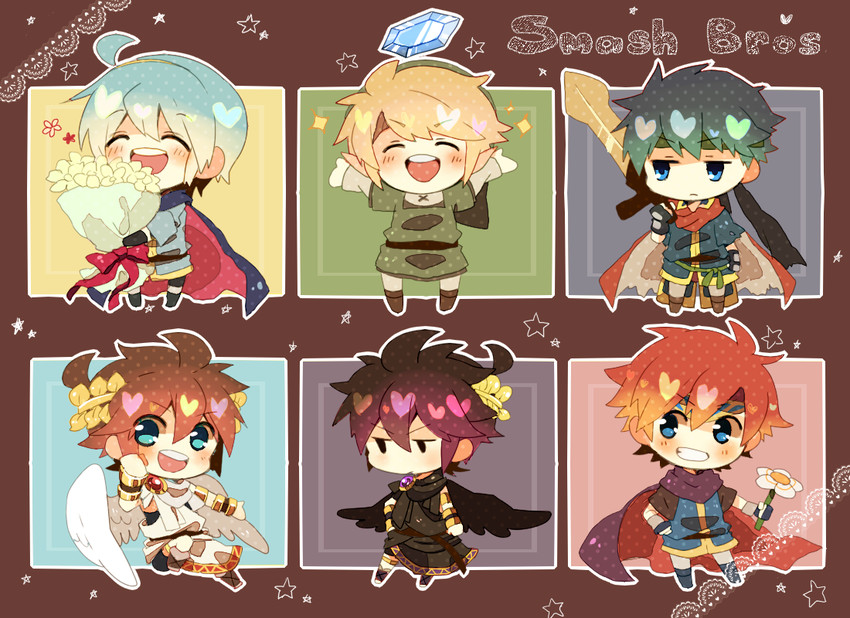 link, ike, pit, marth, and roy (fire emblem and 7 more) drawn by ariuto