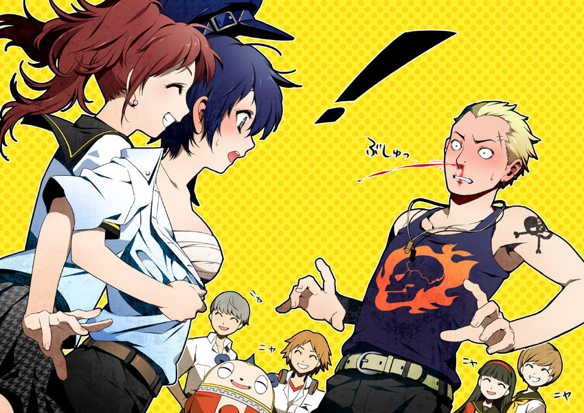 narukami yu, shirogane naoto, satonaka chie, kujikawa rise, amagi yukiko, and 3 more (persona and 1 more) drawn by tetsukuzu_tetsuko