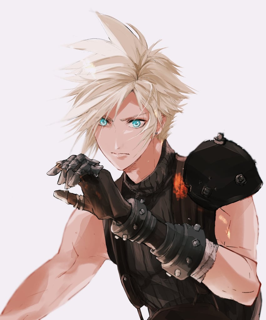 cloud strife (final fantasy and 2 more) drawn by ruka_ika