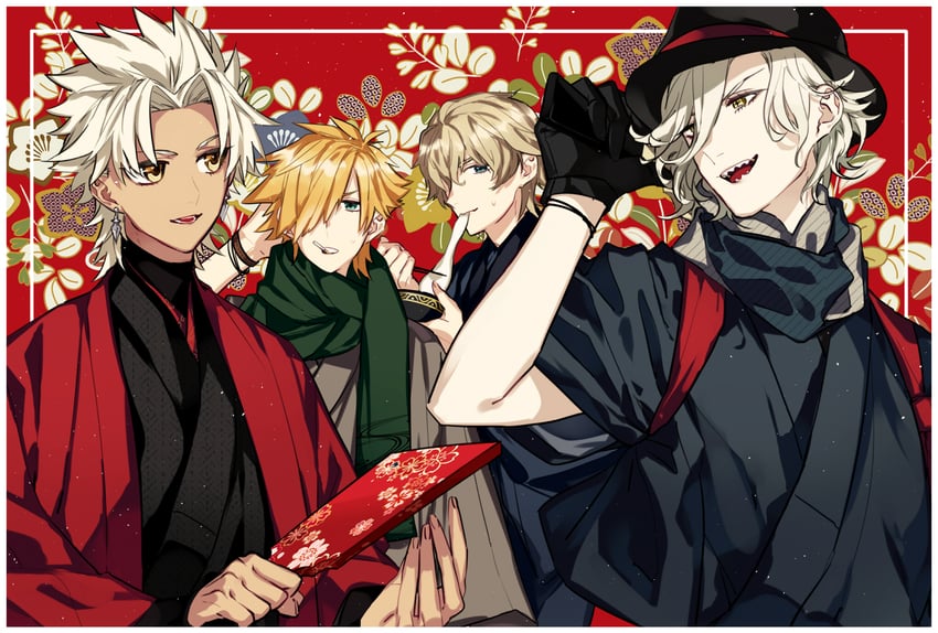 edmond dantes, gawain, amakusa shirou, and robin hood (fate and 1 more) drawn by syubare