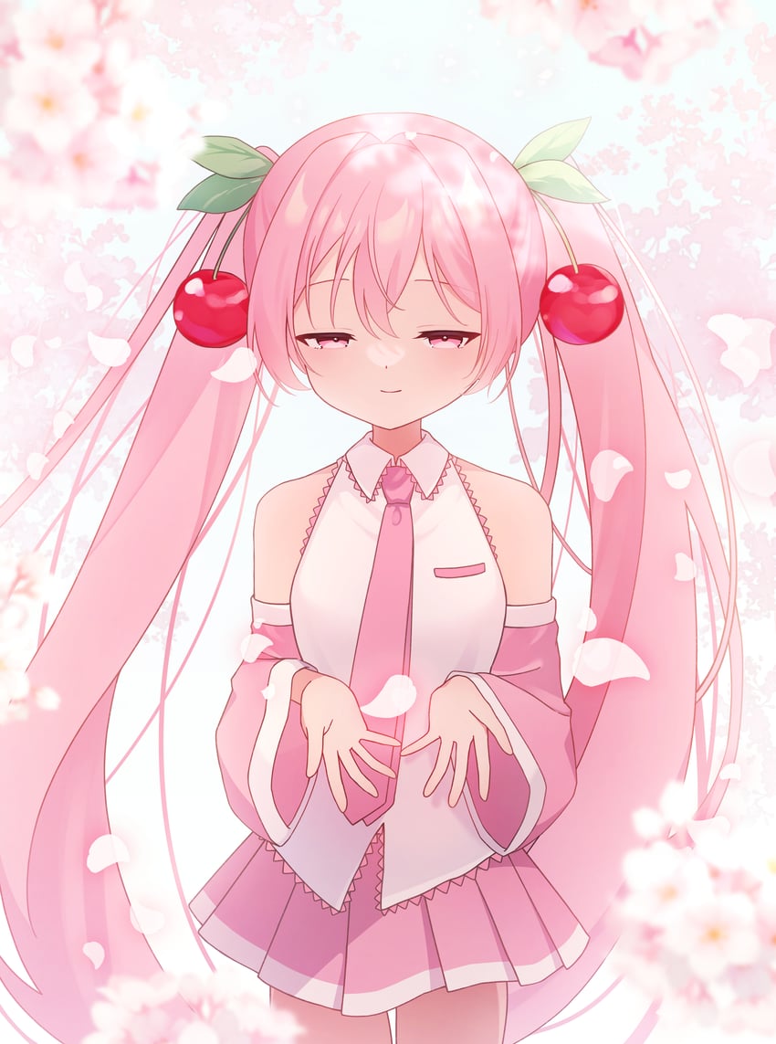 hatsune miku and sakura miku (vocaloid) drawn by yomiya_yumeha