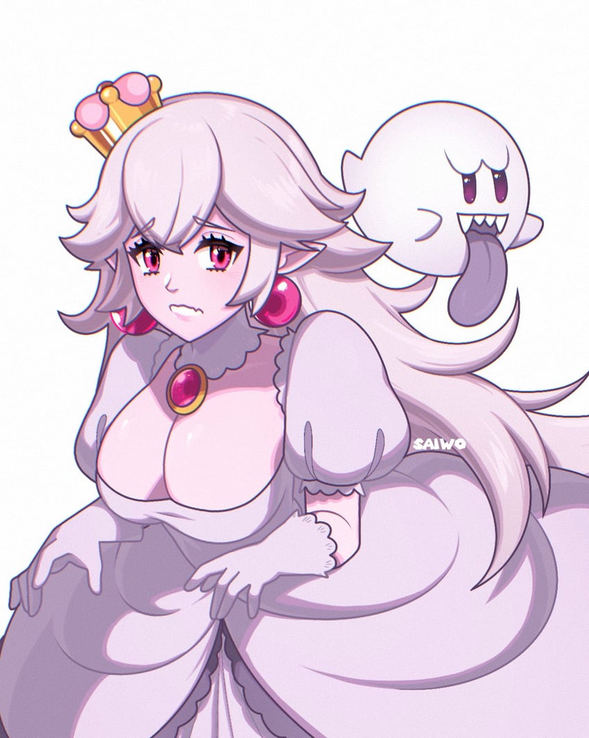 princess king boo and boo (mario and 1 more) drawn by saiwo_(saiwoproject)