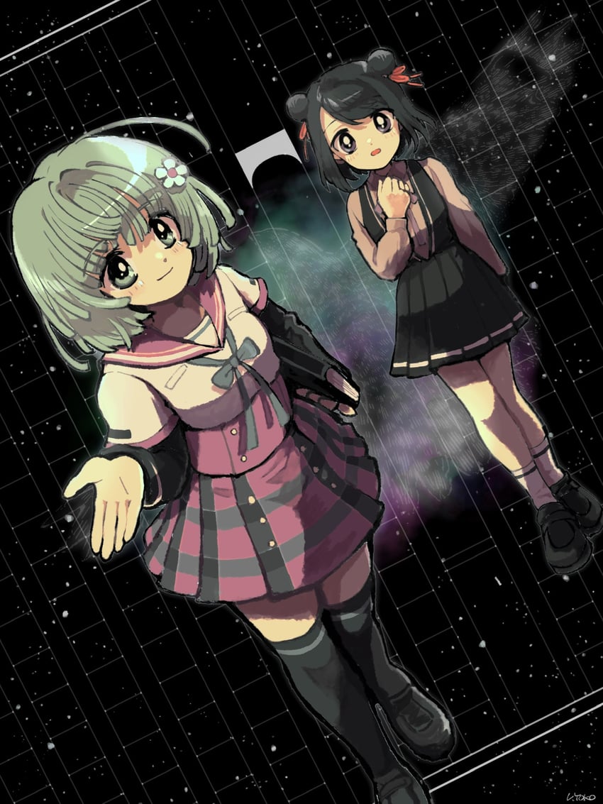 kuroe and natsume kako (mahou shoujo madoka magica and 1 more) drawn by uwded_207