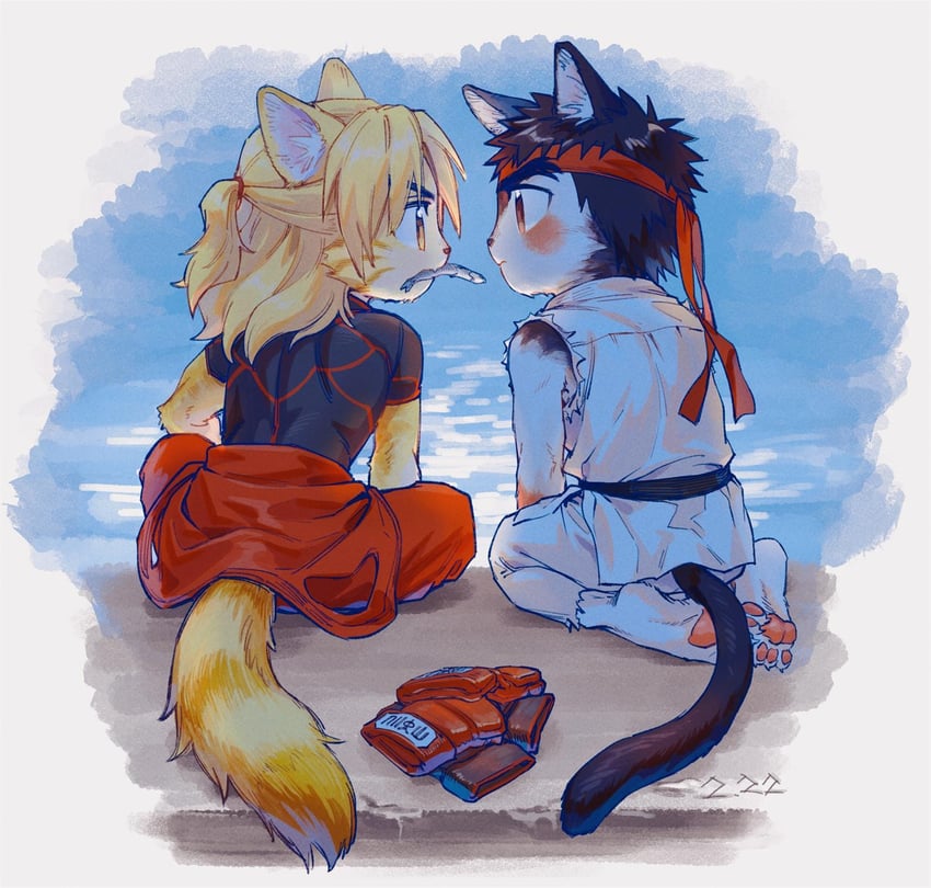 ryu and ken masters (street fighter and 1 more) drawn by yuiofire