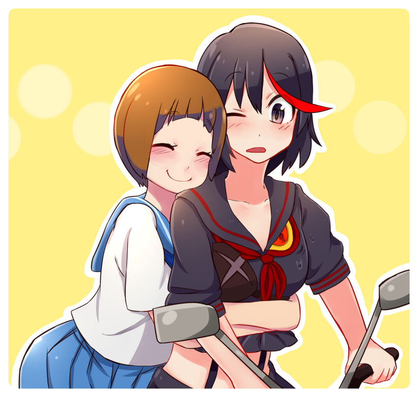 matoi ryuuko, senketsu, and mankanshoku mako (kill la kill) drawn by sukemyon