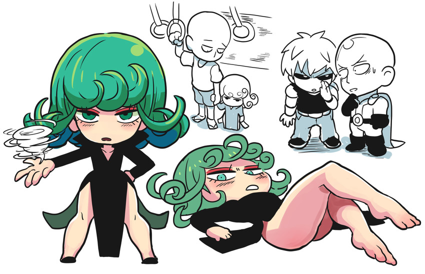 tatsumaki, saitama, and genos (one-punch man) drawn by gashi-gashi