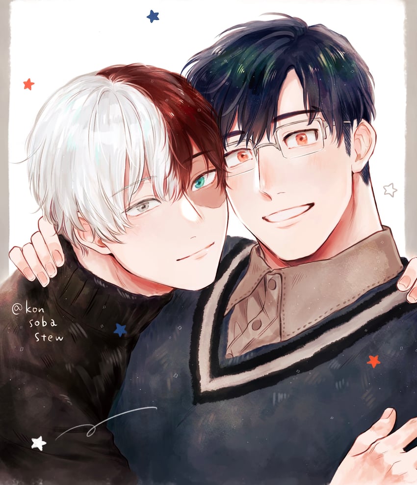 todoroki shoto and iida tenya (boku no hero academia) drawn by konsobastew