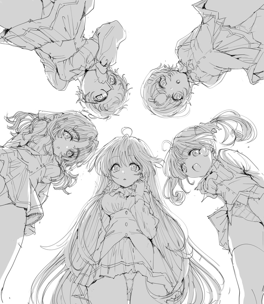 sugamo mutsuki, ueno koyori, tamachi mahiru, takada nozomi, and meguro miyuki (sayonara wo oshiete) drawn by nonolee4242564