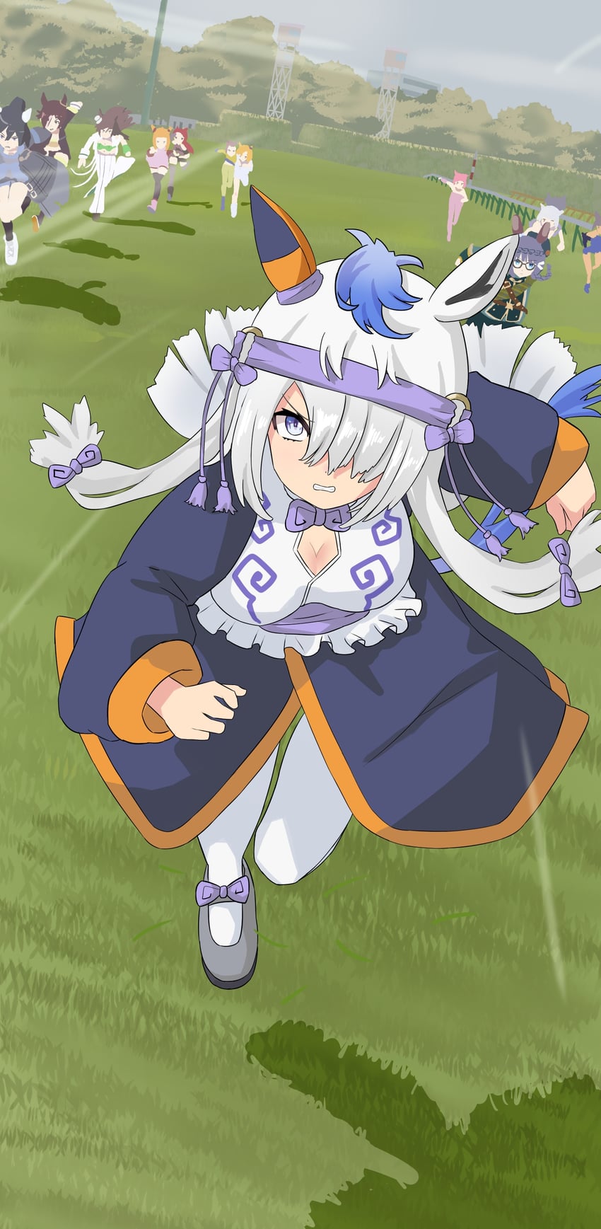 vodka, mr. c.b., katsuragi ace, zenno rob roy, and gyokuryu (umamusume and 2 more) drawn by maindo_(mindrmindr)