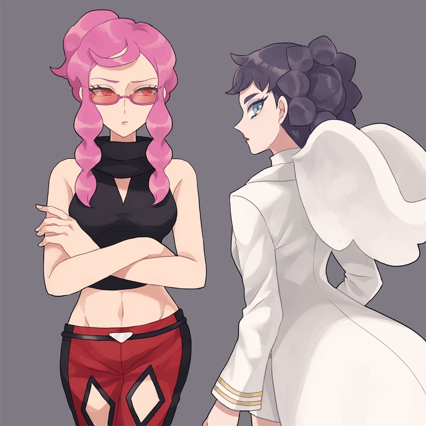 diantha and malva (pokemon and 1 more) drawn by rinka_(rinka0912)