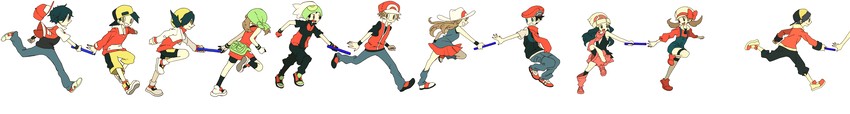dawn, may, red, ethan, leaf, and 4 more (pokemon and 7 more) drawn by keishin