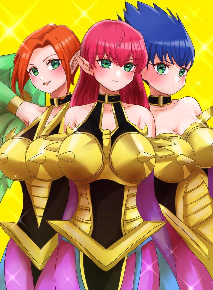 harpie lady, harpie lady 1, harpie lady 2, harpie lady 3, and harpie lady sisters (yu-gi-oh!) drawn by rora_rash