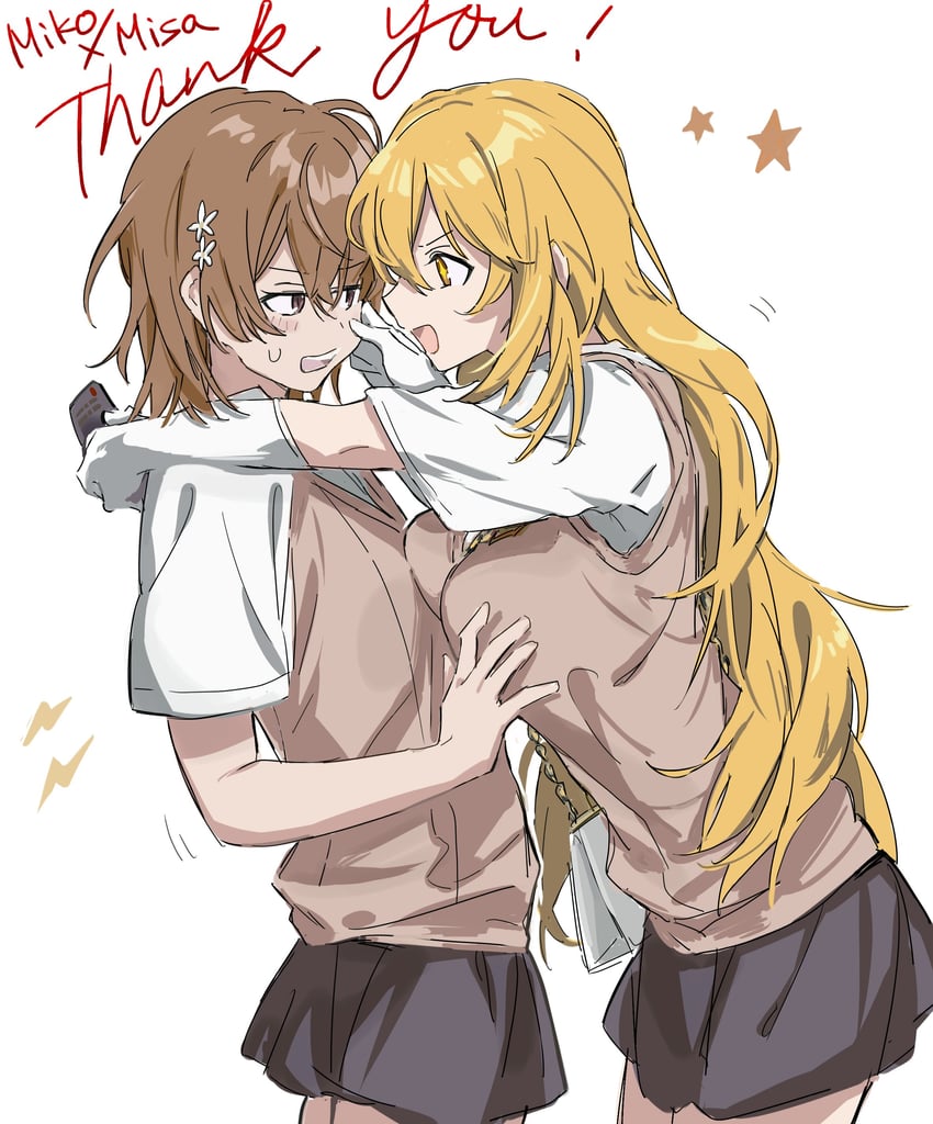 misaka mikoto and shokuhou misaki (toaru majutsu no index and 1 more) drawn by anninn_do_fu