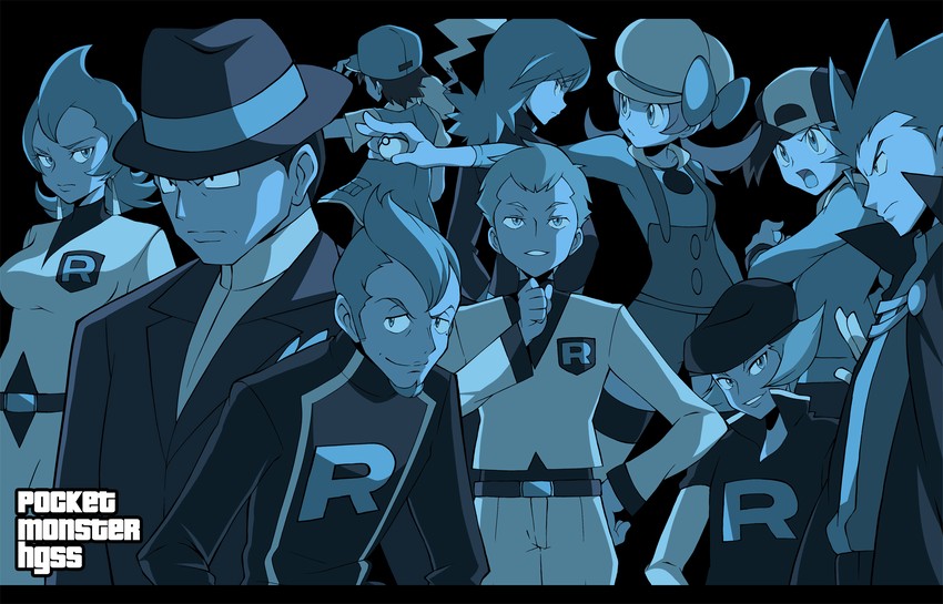 pikachu, red, ethan, lyra, silver, and 6 more (pokemon and 4 more) drawn by shigino_sohuzi
