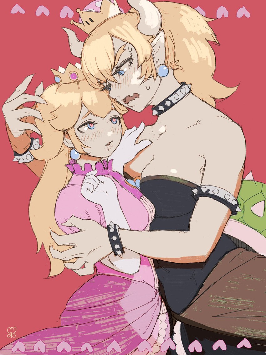 princess peach and bowsette (mario and 1 more) drawn by catcar0983