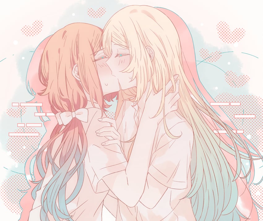 fuwa aya and sakakibara marika (onna doushi toka arienai desho to iiharu onnanoko wo hyakunichikan de tetteiteki ni otosu yuri no ohanashi) drawn by kousaka_0v0