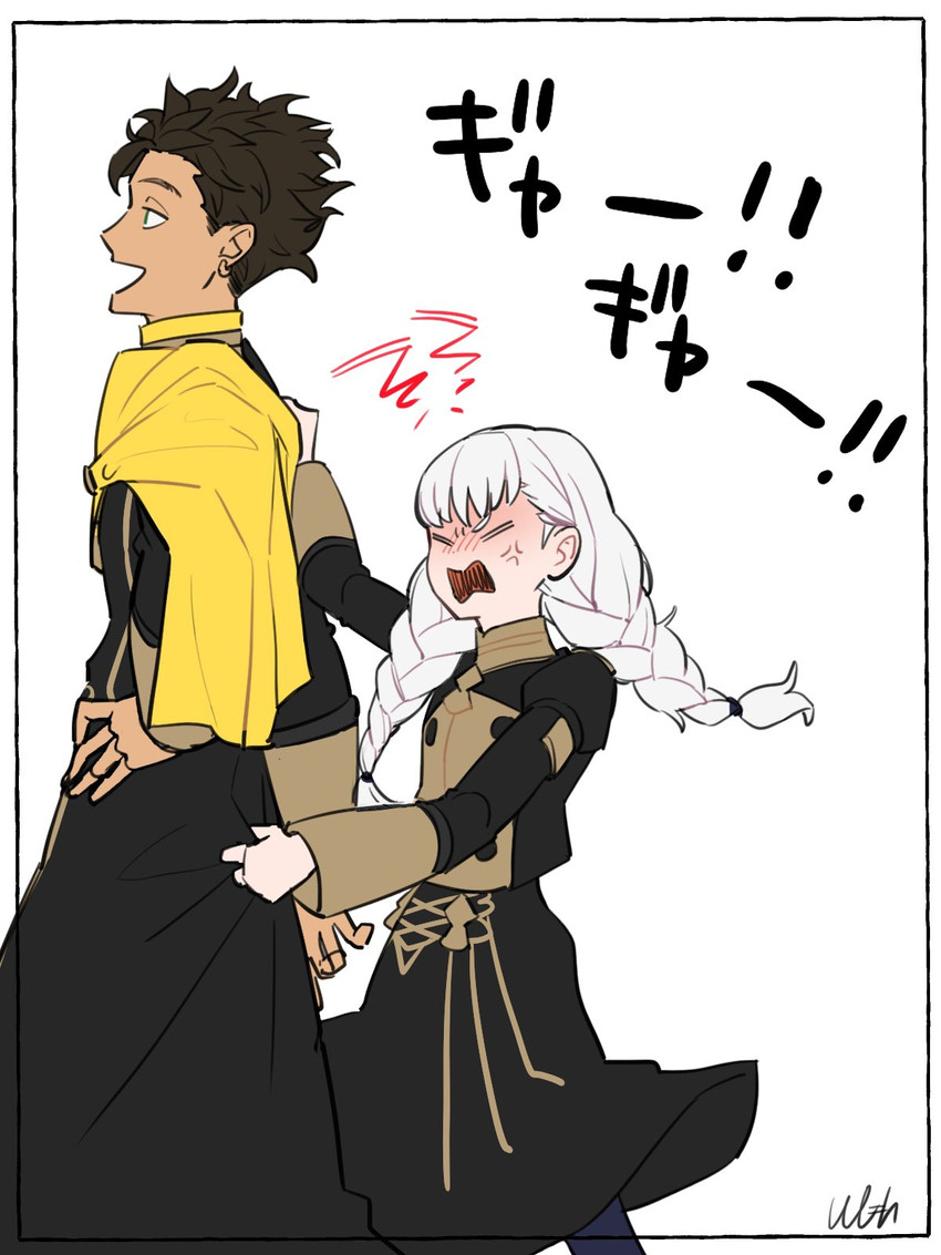 lysithea von ordelia and claude von riegan (fire emblem and 1 more) drawn by shishima_eichi