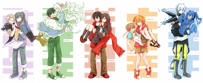 tateyama ayano, kozakura marry, kisaragi shintarou, kido tsubomi, ene, and 5 more (kagerou project) drawn by negi_(ngng_9)