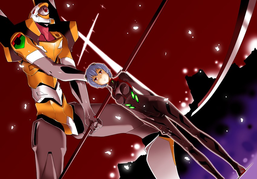 ayanami rei and eva 09 (neon genesis evangelion and 2 more) drawn by oku_hideki