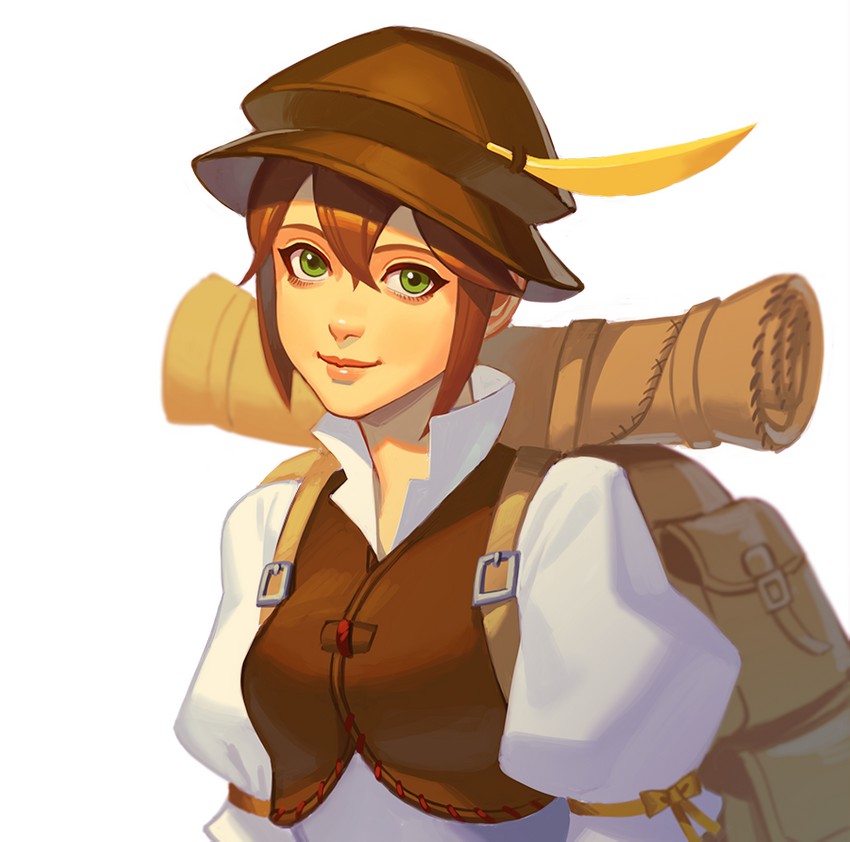 tressa colzione (octopath traveler and 1 more) drawn by mella