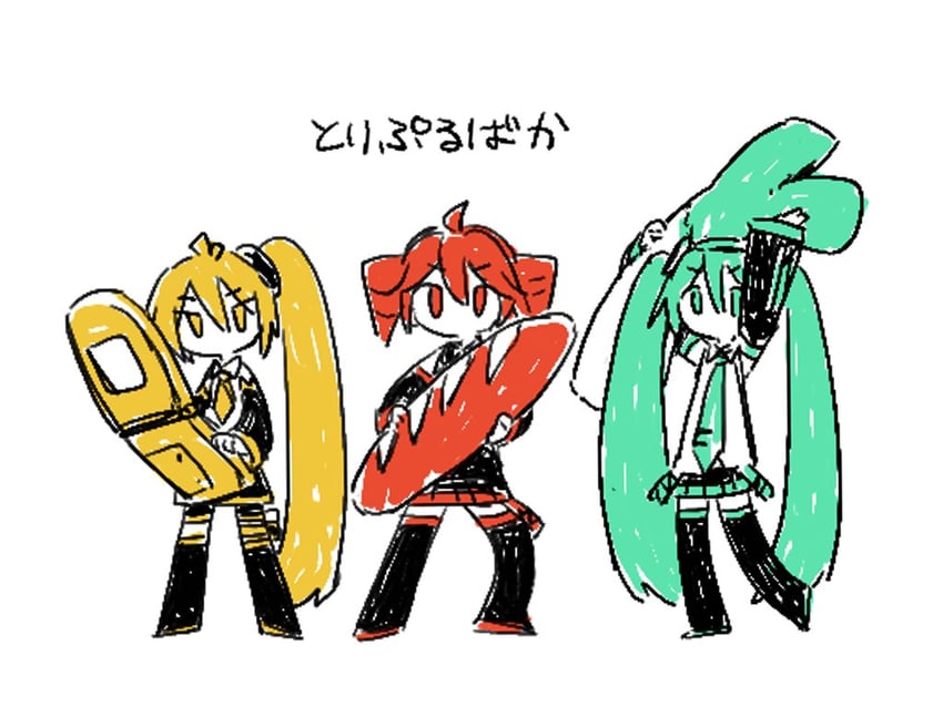 hatsune miku, kasane teto, and akita neru (vocaloid and 2 more) drawn by kizuna_ne0