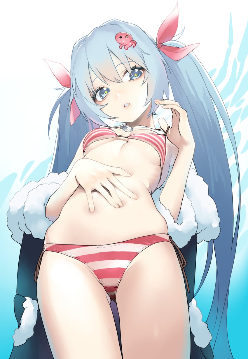 hatsune miku and yuki miku (vocaloid and 1 more) drawn by rsk_(tbhono)