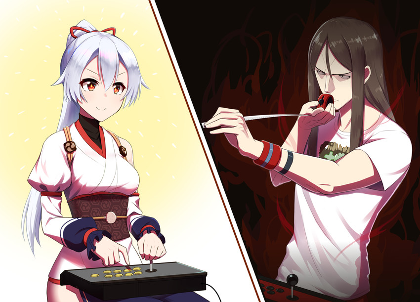 waver velvet, tomoe gozen, lord el-melloi ii, and tokido (fate and 2 more) drawn by kuroshiro_(ms-2420)