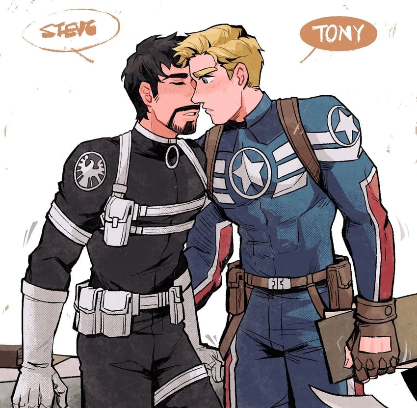 steve rogers, captain america, and tony stark (marvel and 1 more) drawn by weibo_7899261198