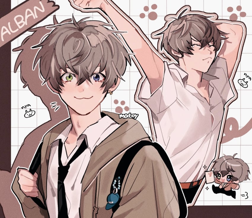 alban knox (nijisanji and 1 more) drawn by matoy
