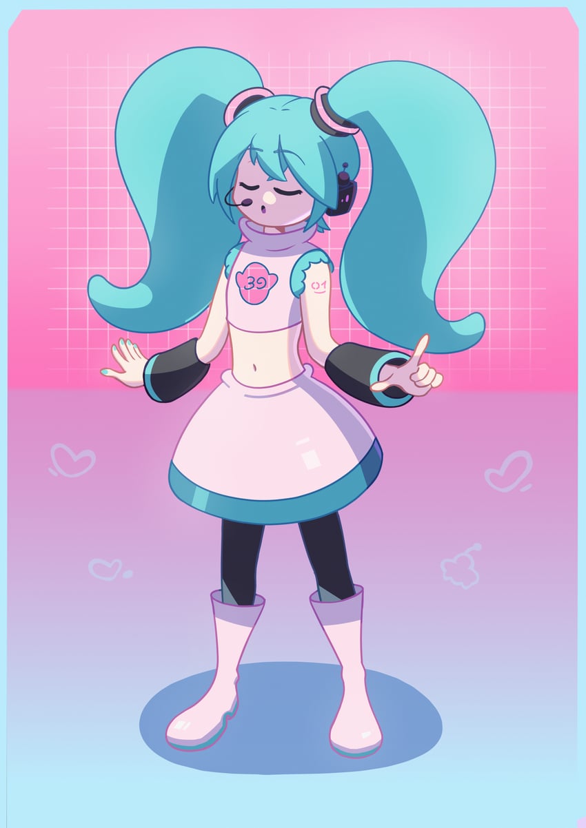 hatsune miku (vocaloid and 1 more) drawn by sawaropi